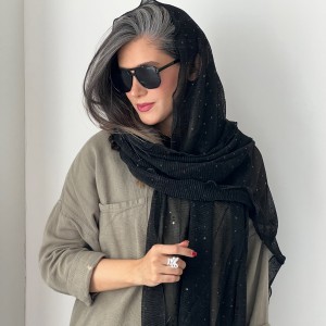 شال پولکی مشکی