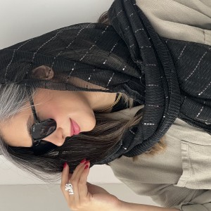 شال پولکی مشکی