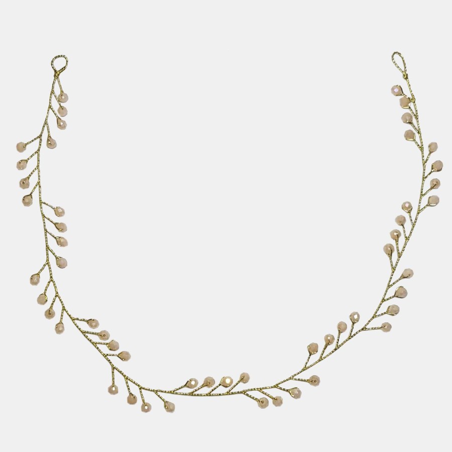 ریسه موی کریستالی ظریف کرم طلایی مدل RSCTT ماه فام