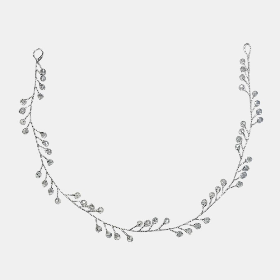 ریسه موی کریستالی ظریف نقره ای مدل RSNPS ماه فام