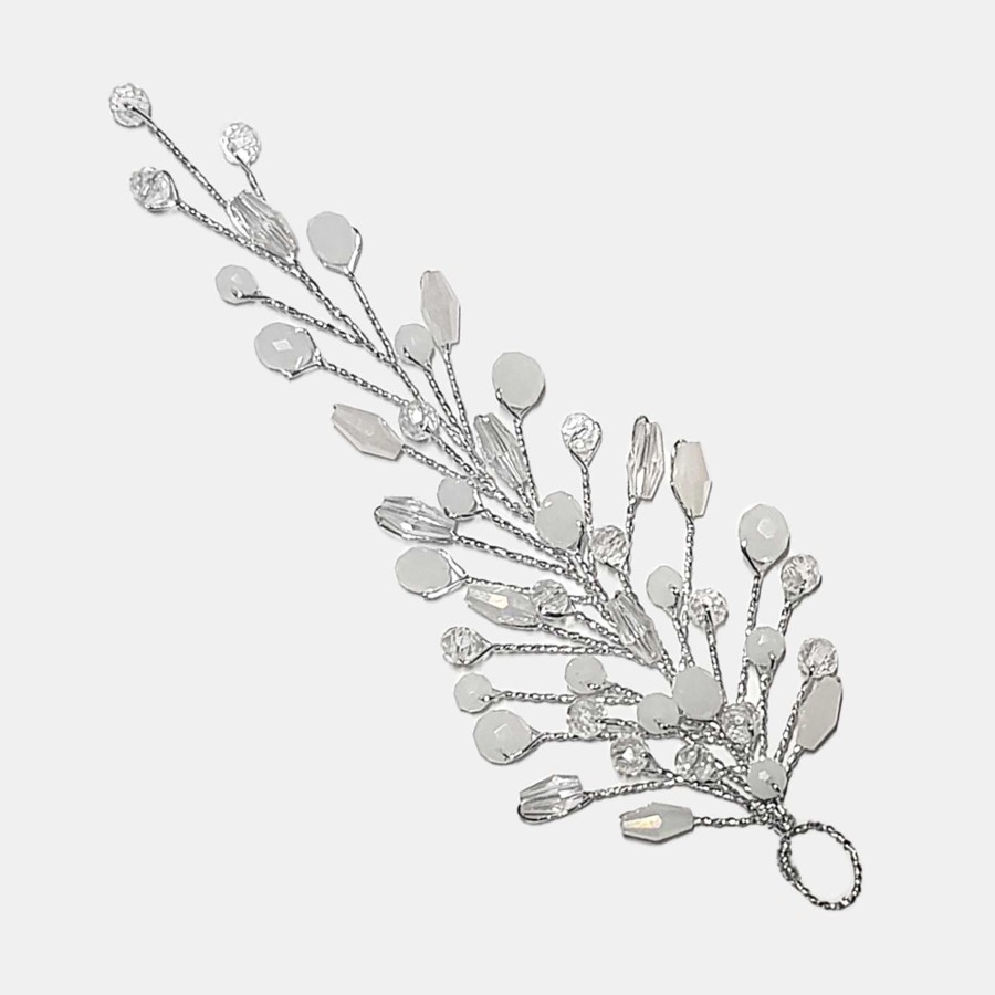 ریسه موی کریستالی بغل سری و کوتاه سفید نقره ای مدل RSHHS ماه فام