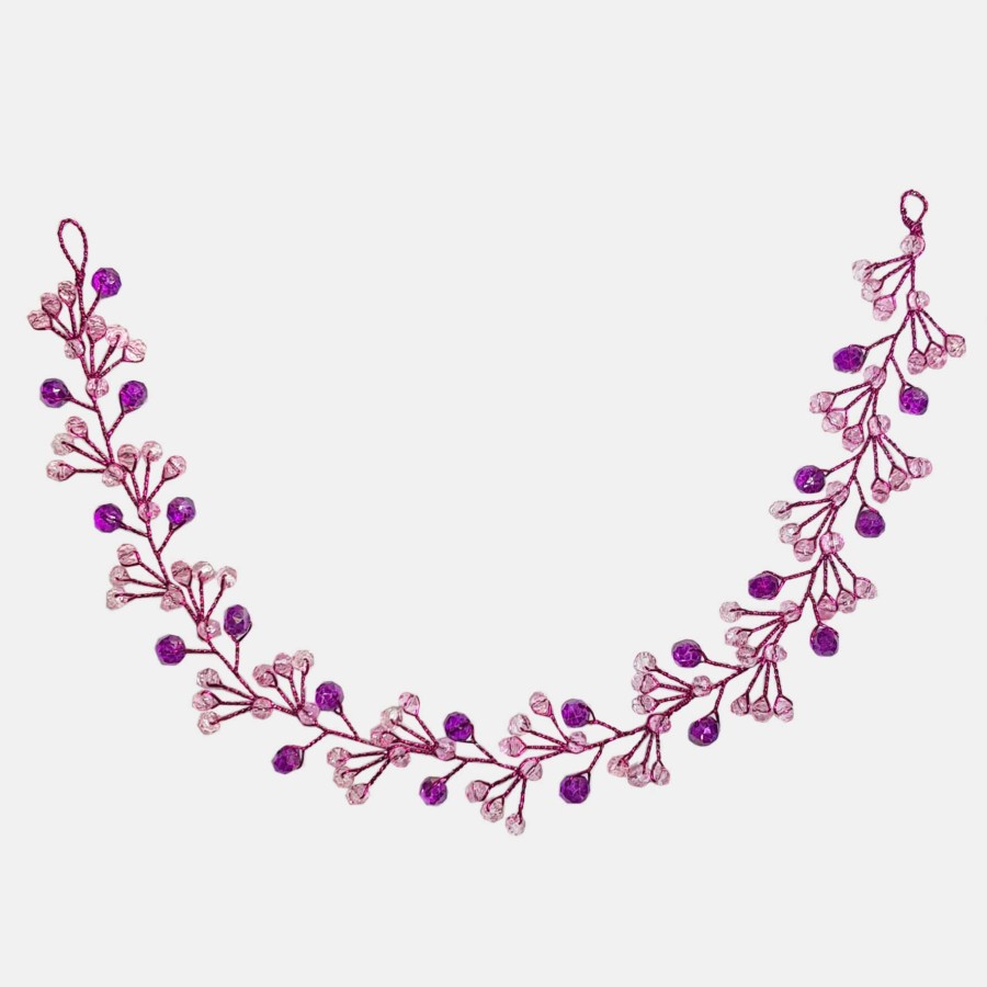 ریسه موی کریستالی زنانه و دخترانه صورتی بنفش مدل BBNC