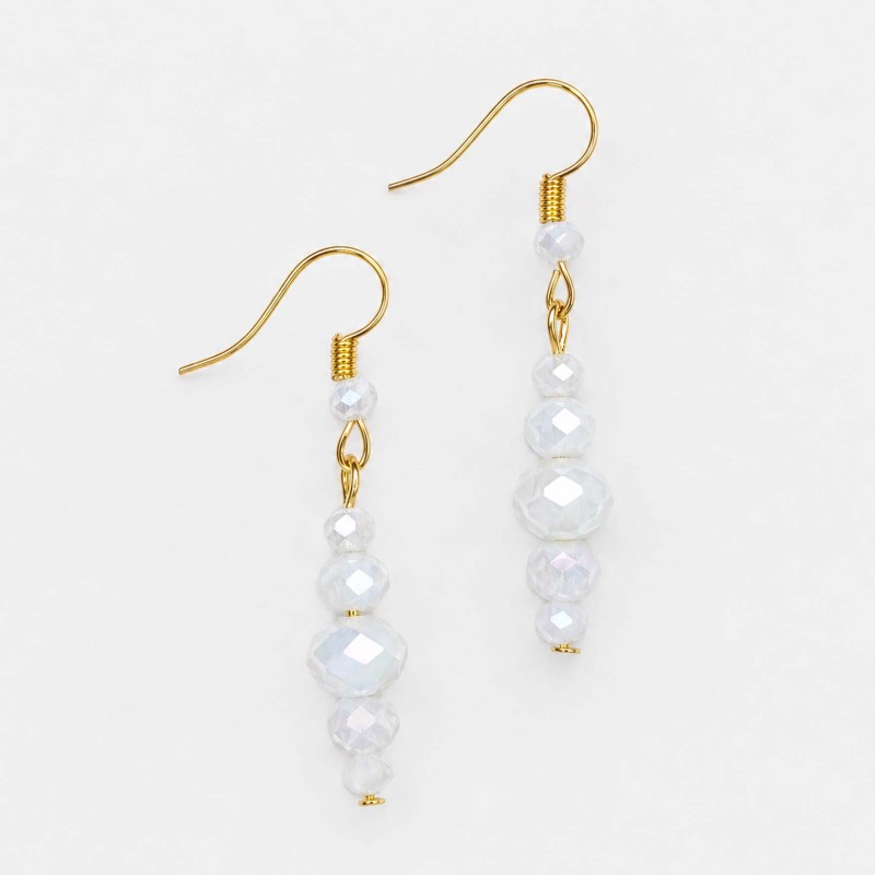 گوشواره کریستال سفید مدل 3white