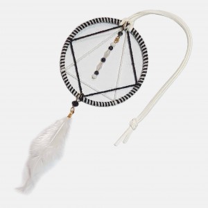 آویز دریم کچر مشکی و سفید کریستالی مدل SEV20DRM