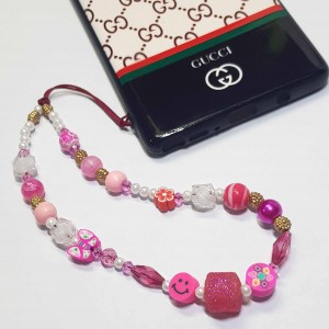 آویز موبایل صورتی ایموجی کیوت ماه فام