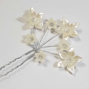 سنجاق شینیون گل بزرگ طلایی عروس مدل SNJCND ماه فام