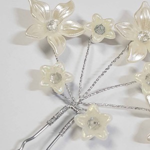 سنجاق شینیون گل بزرگ طلایی عروس مدل SNJCND ماه فام