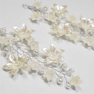 ریسه موی مرواریدی و گل بغل سری و کوتاه سفید مدل RS2MMB (بسته 2عددی)