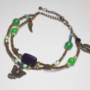 دستبند و پابند سبز طرح فیل مدل PBFOL