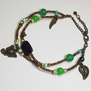 دستبند و پابند سبز طرح فیل مدل PBFOL