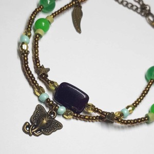 دستبند و پابند سبز طرح فیل مدل PBFOL