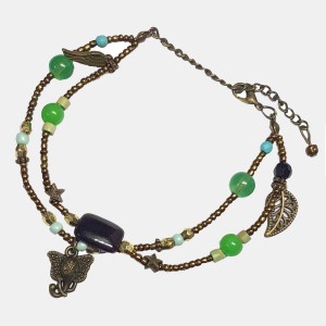 دستبند و پابند سبز طرح فیل مدل PBFOL