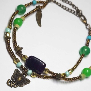 دستبند و پابند سبز طرح فیل مدل PBFOL