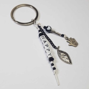 جاکلیدی طرح همسا هند و برگ نقره ای مدل KLDHMS ماه فام