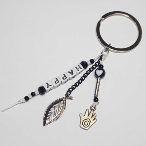 جاکلیدی طرح همسا هند و برگ نقره ای مدل KLDHMS ماه فام