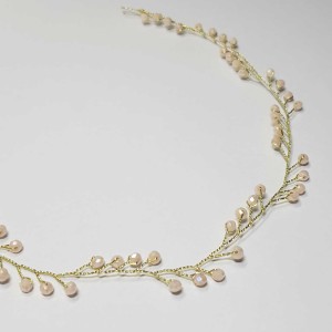 ریسه موی کریستالی ظریف کرم طلایی مدل RSCTT ماه فام