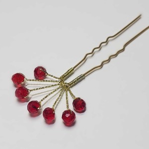 سنجاق شینیون کریستالی قرمز مدل SNJRDCT ماه فام