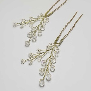 سنجاق شینیون طلایی کریستال مدل SNJ1NB ماه فام