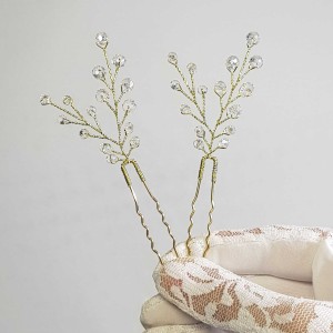 سنجاق شینیون طلایی کریستال مدل SNJ1NB ماه فام