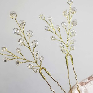 سنجاق شینیون طلایی کریستال مدل SNJ1NB ماه فام