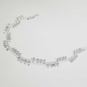 ریسه موی کریستالی ظریف نقره ای مدل RSNPS ماه فام