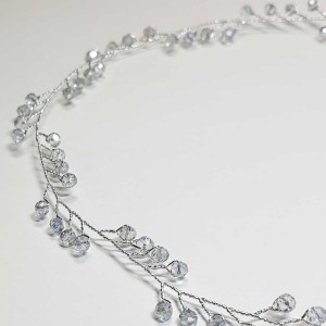 ریسه موی کریستالی ظریف نقره ای مدل RSNPS ماه فام