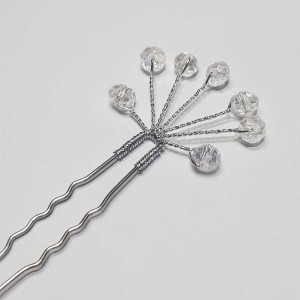 سنجاق شینیون کریستالی نقره ای مدل SNJGNG ماه فام