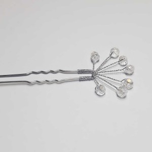 سنجاق شینیون کریستالی نقره ای مدل SNJGNG ماه فام