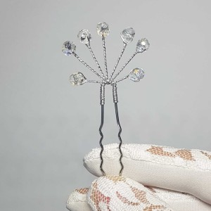 سنجاق شینیون کریستالی نقره ای مدل SNJGNG ماه فام