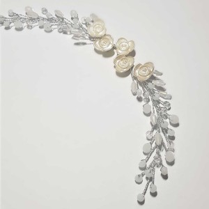 ریسه موی کریستالی و گل ظریف نقره ای مدل RSPRNM