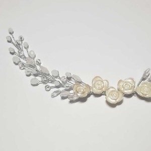 ریسه موی کریستالی و گل ظریف نقره ای مدل RSPRNM