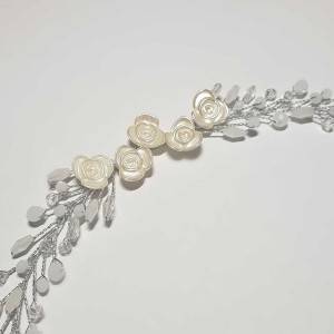 ریسه موی کریستالی و گل ظریف نقره ای مدل RSPRNM