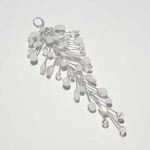 ریسه موی کریستالی بغل سری و کوتاه سفید نقره ای مدل RSHHS ماه فام