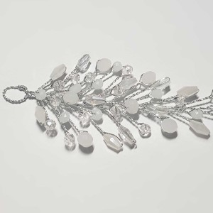 ریسه موی کریستالی بغل سری و کوتاه سفید نقره ای مدل RSHHS ماه فام