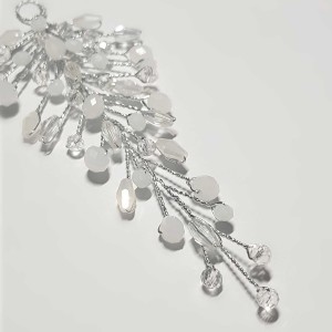 ریسه موی کریستالی بغل سری و کوتاه سفید نقره ای مدل RSHHS ماه فام