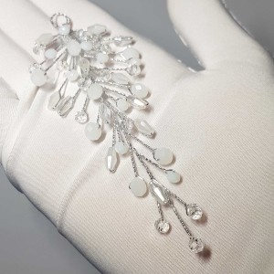 ریسه موی کریستالی بغل سری و کوتاه سفید نقره ای مدل RSHHS ماه فام