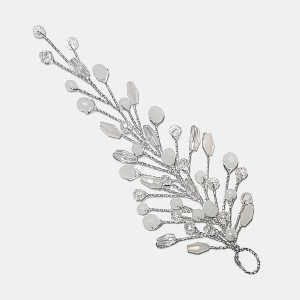 ریسه موی کریستالی بغل سری و کوتاه سفید نقره ای مدل RSHHS