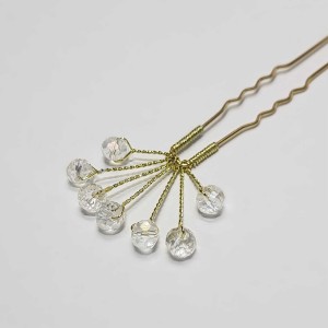 سنجاق شینیون کریستالی طلایی مدل SNJGBV ماه فام