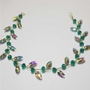 ریسه موی کریستالی سبز تیره و هفترنگ مدل RS99R ماه فام