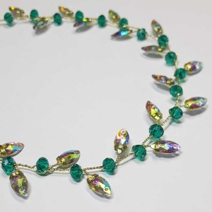 ریسه موی کریستالی سبز تیره و هفترنگ مدل RS99R ماه فام