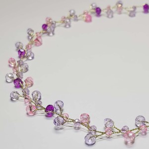 ریسه موی کریستالی بنفش صورتی مدل RS589 ماه فام