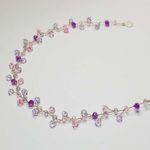 ریسه موی کریستالی بنفش صورتی مدل RS589 ماه فام