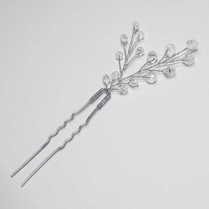 سنجاق شینیون کریستالی نقره ای مدل SNJ1TRB ماه فام