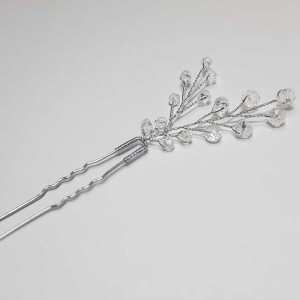 سنجاق شینیون کریستالی نقره ای مدل SNJ1TRB ماه فام