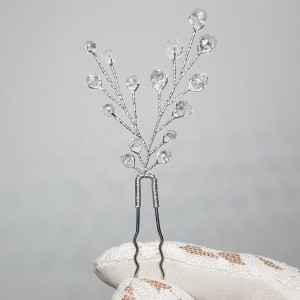 سنجاق شینیون کریستالی نقره ای مدل SNJ1TRB ماه فام