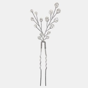 سنجاق شینیون کریستالی نقره ای مدل SNJ1TRB