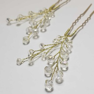 سنجاق شینیون طلایی کریستال مدل SNJ2NB (بسته 2عددی) ماه فام