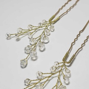 سنجاق شینیون طلایی کریستال مدل SNJ2NB (بسته 2عددی) ماه فام