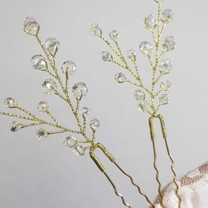 سنجاق شینیون طلایی کریستال مدل SNJ2NB (بسته 2عددی) ماه فام