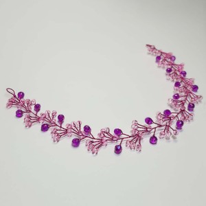 ریسه موی کریستالی زنانه و دخترانه صورتی بنفش مدل BBNC